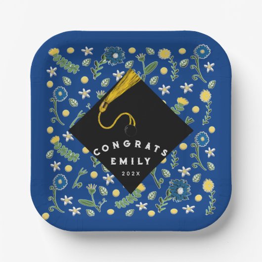 Borden voor gradustrie-partybloemen papieren bordje (Voorkant)
