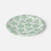 Borden voor groen en wit kerstpatroonpapier papieren bordje (Gekanteld)