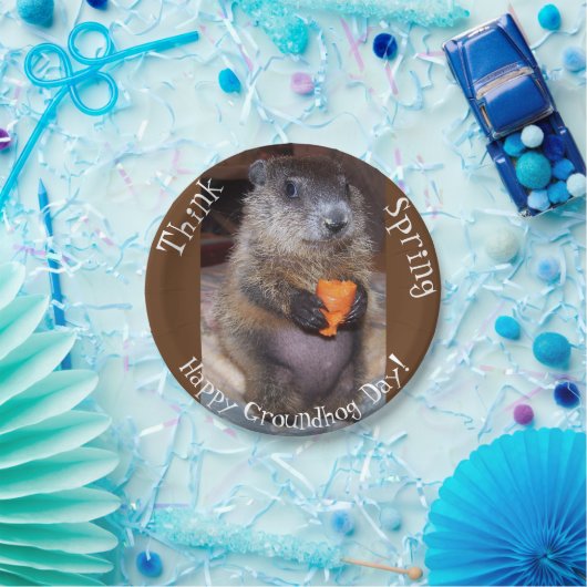 Borden voor grondhog-dagpapier papieren bordje (Feest)