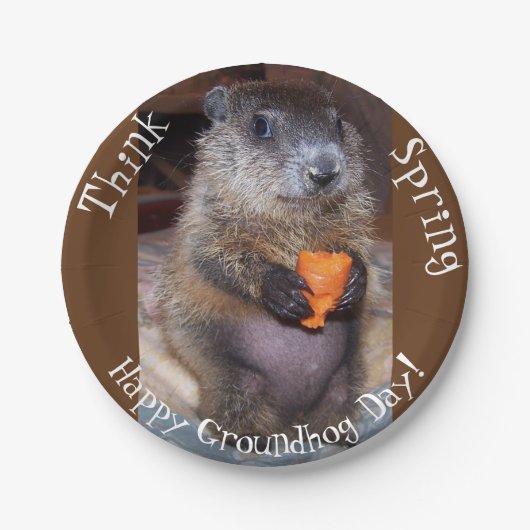 Borden voor grondhog-dagpapier papieren bordje (Voorkant)