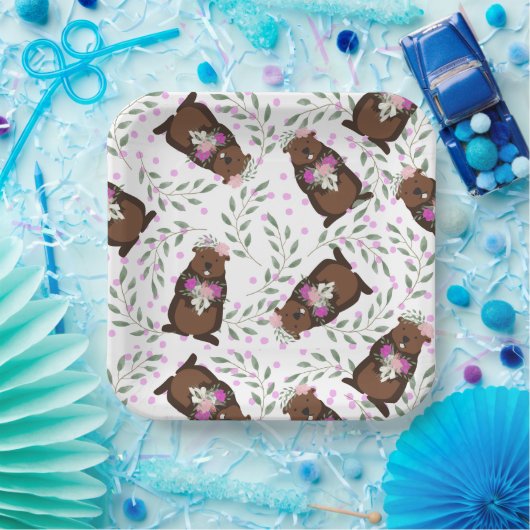 Borden voor grondhog-dagpapier papieren bordje (Feest)