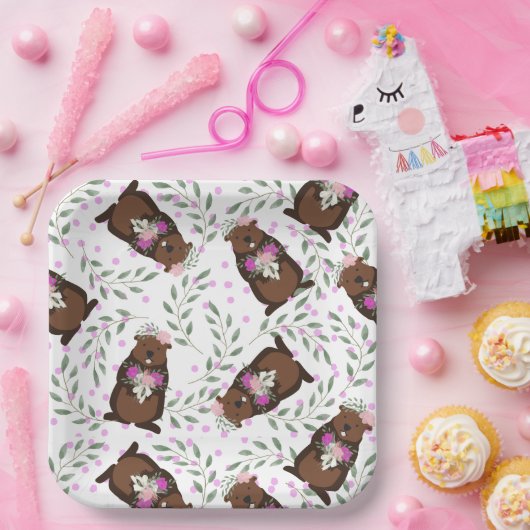 Borden voor grondhog-dagpapier papieren bordje (Feest)