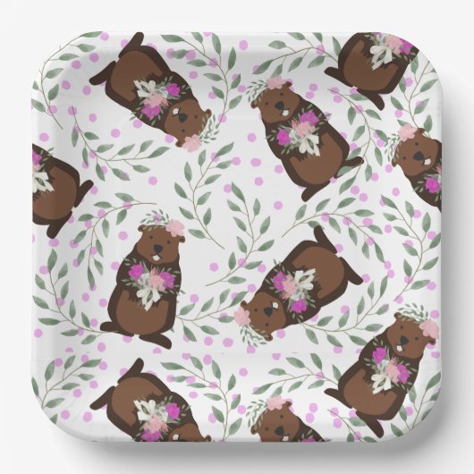 Borden voor grondhog-dagpapier papieren bordje (Voorkant)