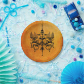 Borden voor Halloween Chandelier Black en Oranje p Papieren Bordje (Feest)