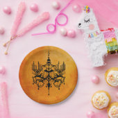 Borden voor Halloween Chandelier Black en Oranje p Papieren Bordje (Feest)