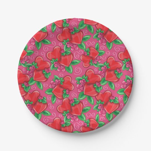 Borden voor harten en liefdespapier papieren bordje (Voorkant)