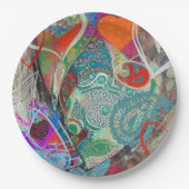 Borden voor harten en paislepapier papieren bordje (Voorkant)