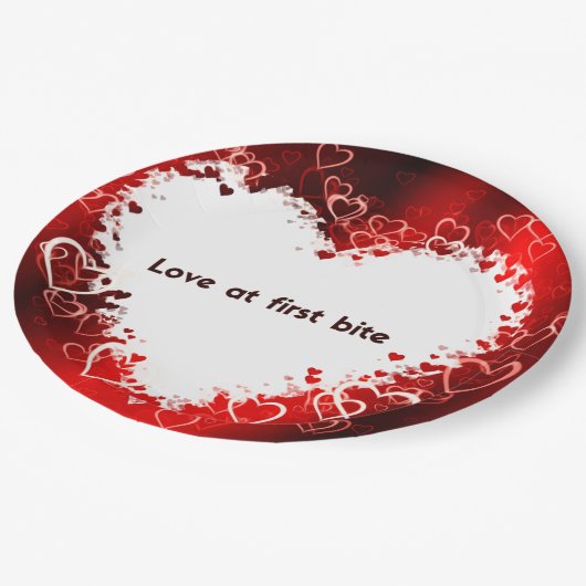 Borden voor hartpapier papieren bordje (Gekanteld)