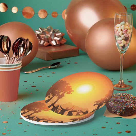 Borden voor het dansen van zomerpartijen papieren bordje