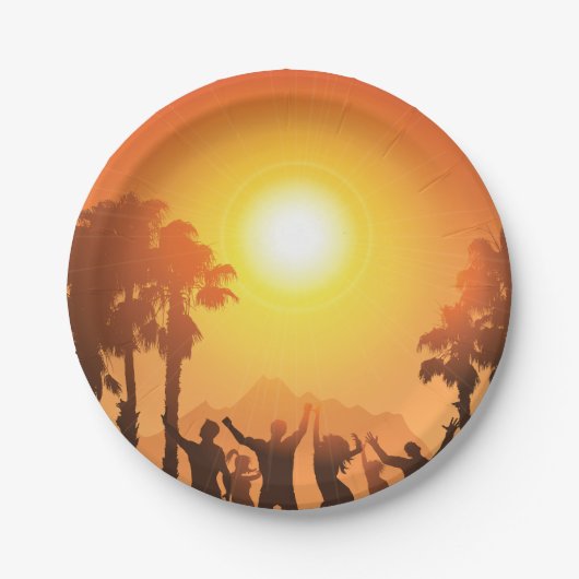 Borden voor het dansen van zomerpartijen papieren bordje (Voorkant)