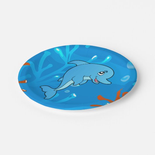 Borden voor het dolfijnvriendelijk zeewater papieren bordje (Gekanteld)