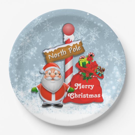 Borden voor het klapperen van Noordpool Papieren Bordje (Voorkant)