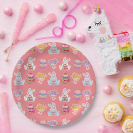 Borden voor het lichte koraalpapier van het paaspa papieren bordje