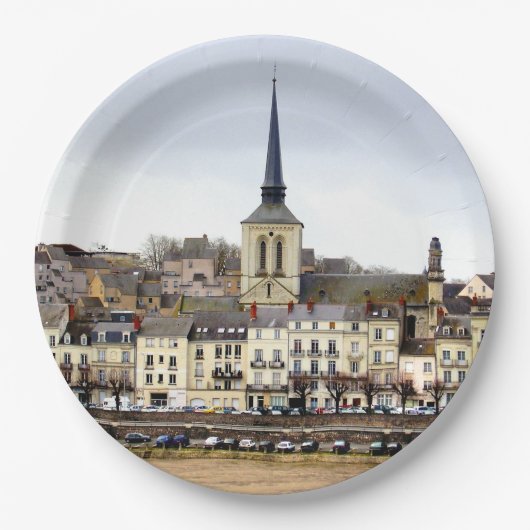 Borden voor het scènepapier van de Saumur River Ba Papieren Bordje (Voorkant)