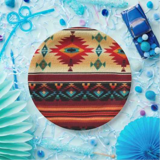 Borden voor het Zuidwest-patroonpapier Papieren Bordje (Feest)