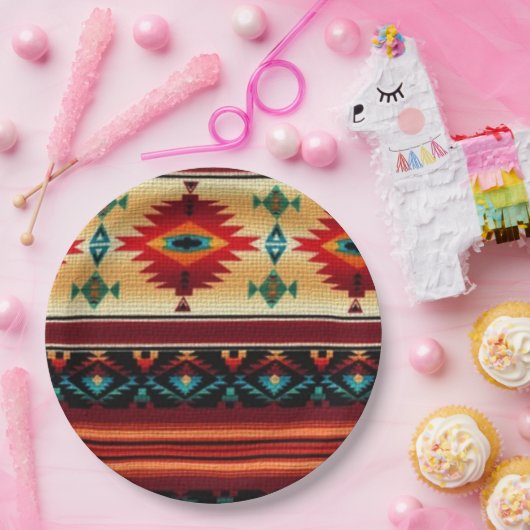 Borden voor het Zuidwest-patroonpapier Papieren Bordje (Feest)