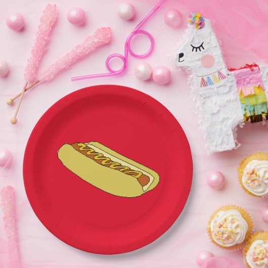 Borden voor hotdog papier papieren bordje (Feest)