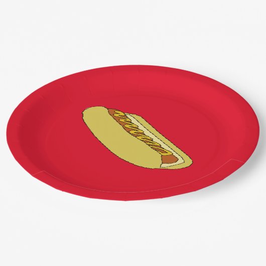 Borden voor hotdog papier papieren bordje (Gekanteld)
