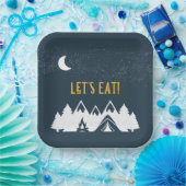 Borden voor kampeerartikelen papieren bordje (Feest)