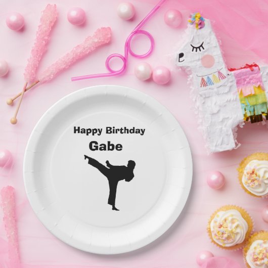 borden voor "Karate" papier Papieren Bordje (Feest)
