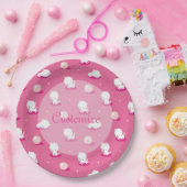 Borden voor  Kat roze inktpatronen Papieren Bordje (Feest)