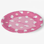 Borden voor  Kat roze inktpatronen Papieren Bordje (Gekanteld)