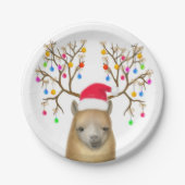 Borden voor kerstalpaca papieren bordje (Voorkant)