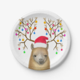 Borden voor kerstalpaca papieren bordje