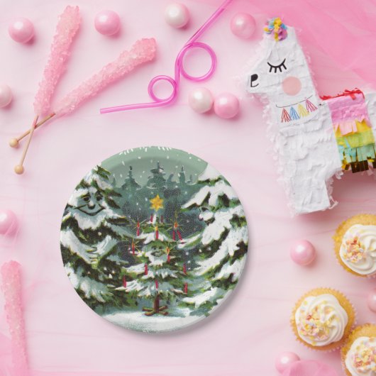 Borden voor kerstboomstampapier papieren bordje (Feest)