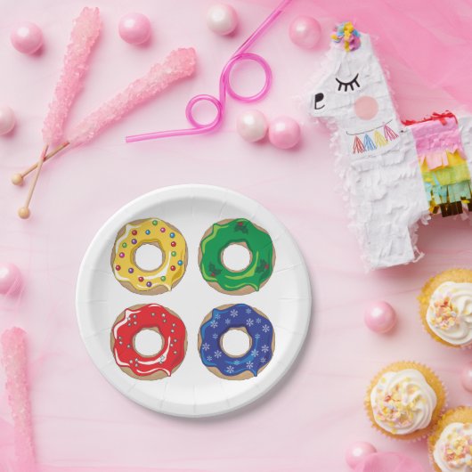 Borden voor kerstdonuts papieren bordje (Feest)
