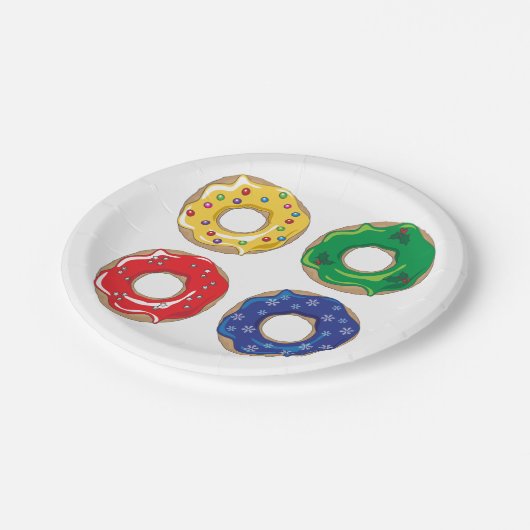 Borden voor kerstdonuts papieren bordje (Gekanteld)