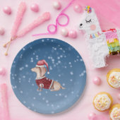 Borden voor kerstfeestdagen Dachshund Dog Papieren Bordje (Feest)