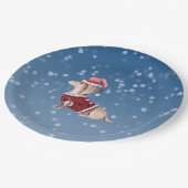 Borden voor kerstfeestdagen Dachshund Dog Papieren Bordje (Gekanteld)