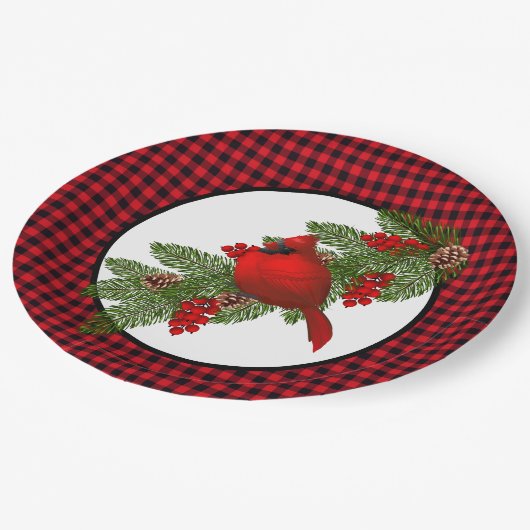 Borden voor kerstkardinaal papier papieren bordje (Gekanteld)