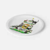 Borden voor kerstkattenpapier papieren bordje (Gekanteld)