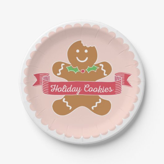 Borden voor kerstkoekjeskoekjes papieren bordje (Voorkant)