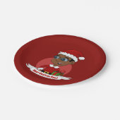 Borden voor kerstmanpapier, cartoon papieren bordje (Gekanteld)