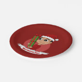 Borden voor kerstmanpapier, cartoon papieren bordje (Gekanteld)