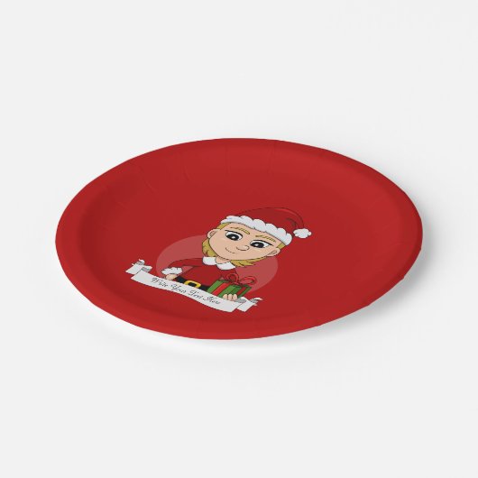 Borden voor kerstmeisjes cartoon papieren bordje (Gekanteld)