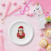 Borden voor kerstmeisjes cartoon papieren bordje (Feest)