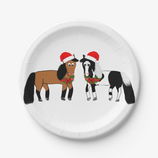 Borden voor kerstpaarden papieren bordje (Voorkant)