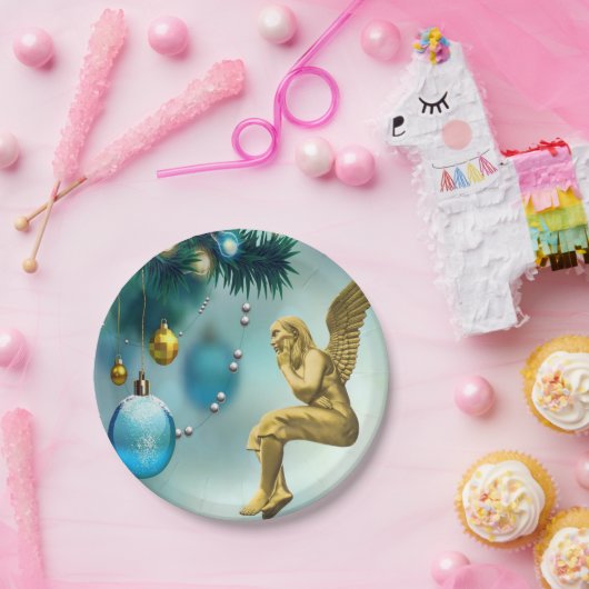 Borden voor kerstpapier, Angel Papieren Bordje (Feest)
