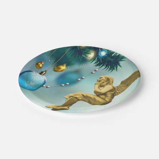 Borden voor kerstpapier, Angel Papieren Bordje (Gekanteld)