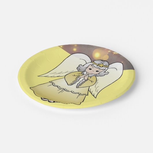 Borden voor kerstpapier, Angel Papieren Bordje (Gekanteld)