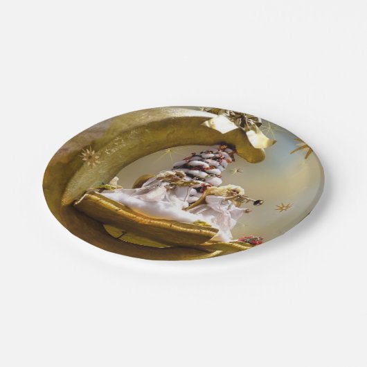 Borden voor kerstpapier, Angel Papieren Bordje (Gekanteld)