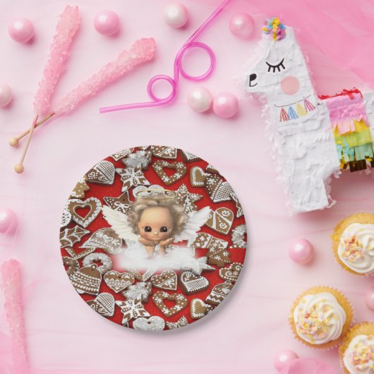 Borden voor kerstpapier, Angel Papieren Bordje (Feest)