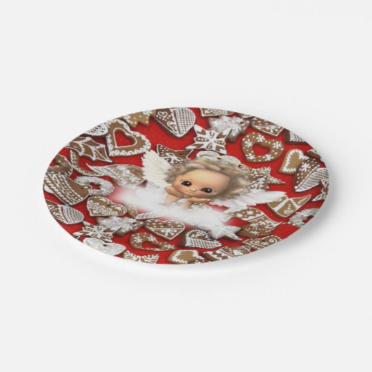 Borden voor kerstpapier, Angel Papieren Bordje (Gekanteld)
