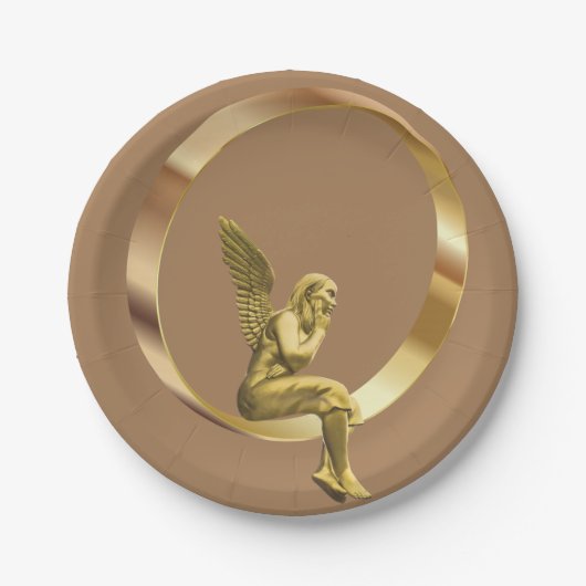 Borden voor kerstpapier, Angel Papieren Bordje (Voorkant)