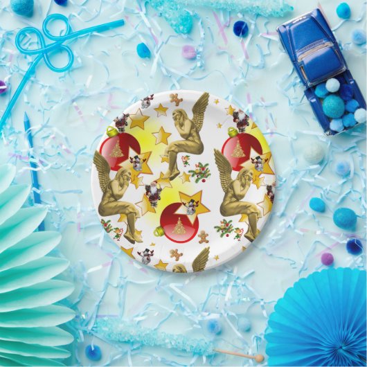 Borden voor kerstpapier, Angels Papieren Bordje (Feest)