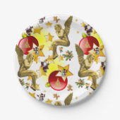 Borden voor kerstpapier, Angels Papieren Bordje (Voorkant)